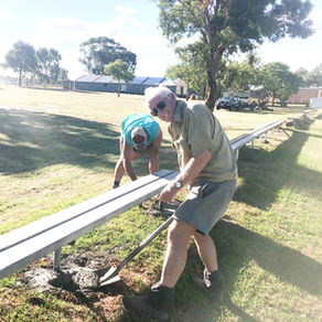 Our Patron on the tools