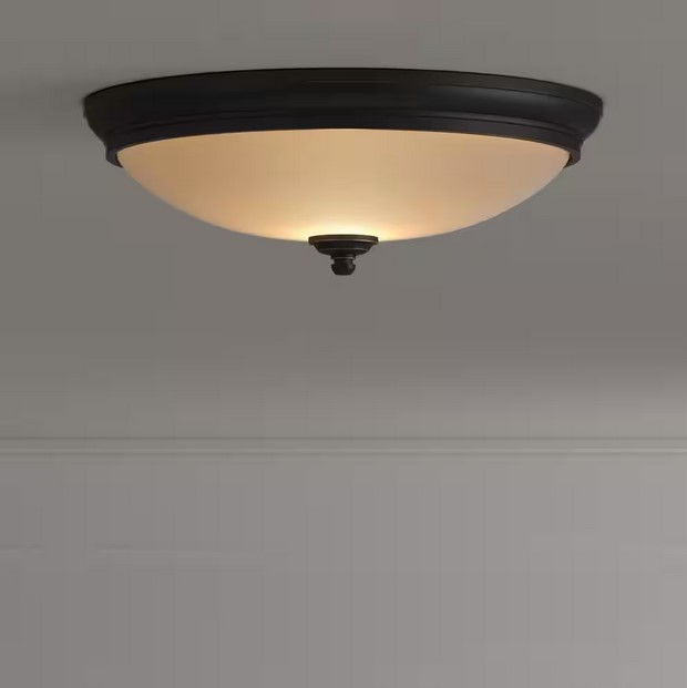 Hampton Bay Clifton 13 in. Oil Rubbed Bronze Selectable LED Flush Mount 1005 75