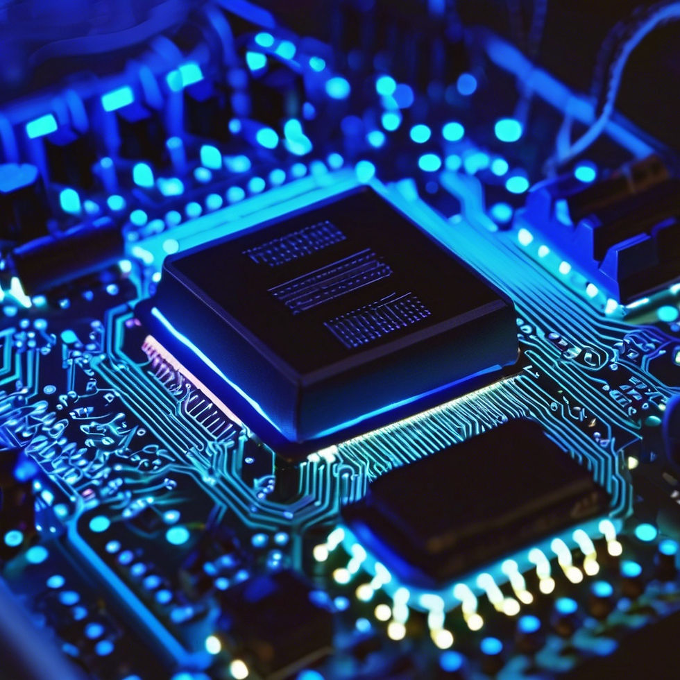 uv light display on circuitboard