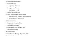 AGENDA FLOYD COUNTY PLANNING COMMISSION JULY 21, 2026