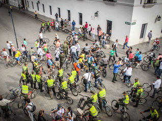 Las ciclistas se tomaron Popayán
