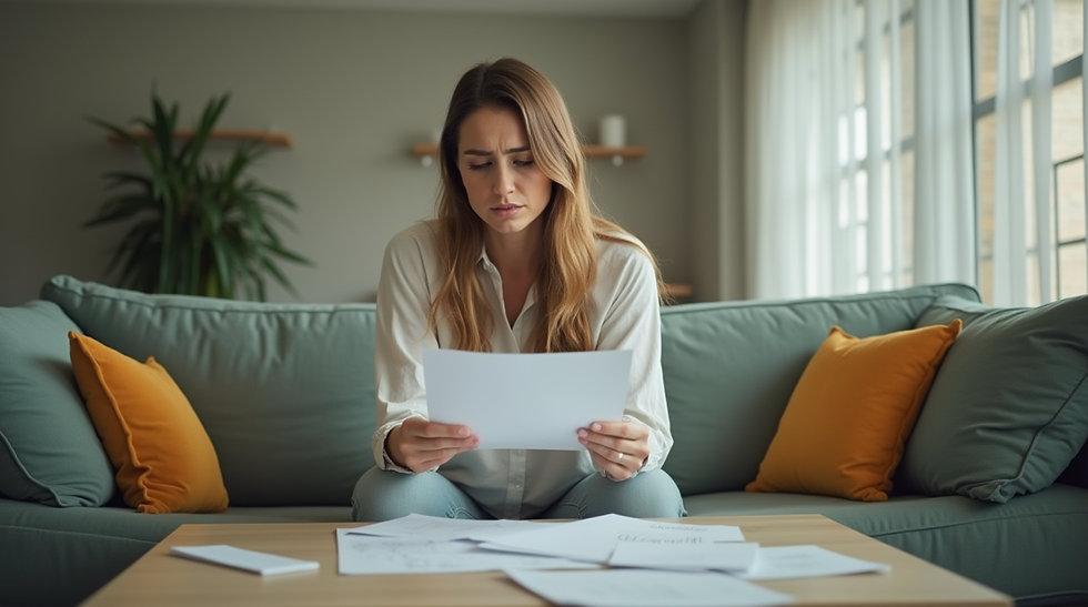 A woman reviewing her finances, superannuation and retirement projections.