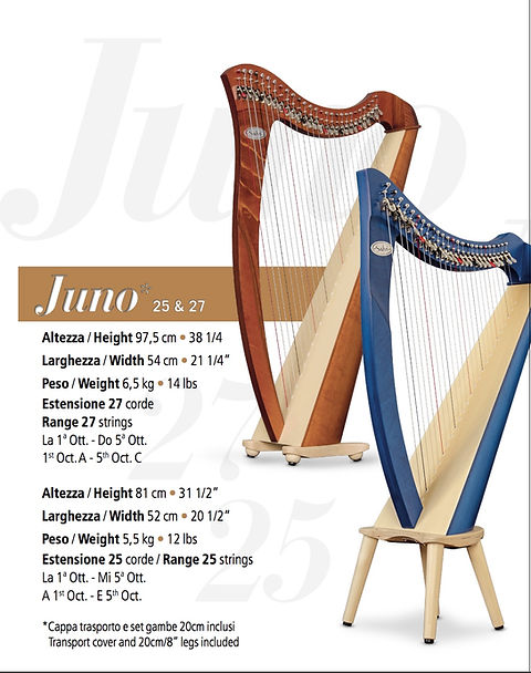 ハープ　サルヴィ　JUNO 27 Juno 27 string harp (BioCarbon strings) in mahogany finish