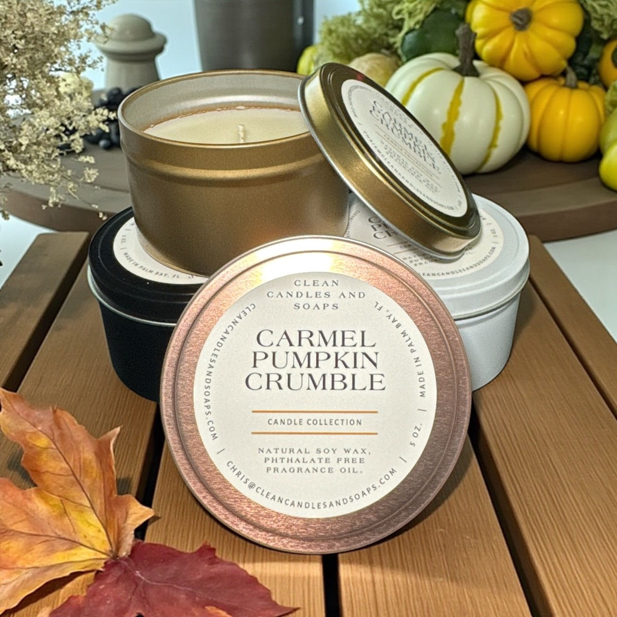 Carmel Pumpkin Crumble  | Single Wick |  Tin with Lid | 5 oz.