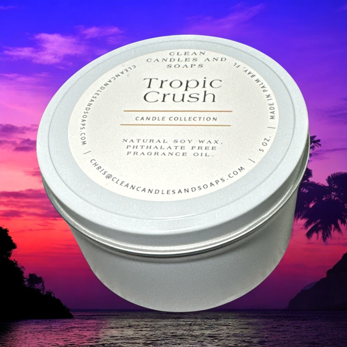 Tropic Crush | Single Wick | White Tin with Lid | 5 oz.
