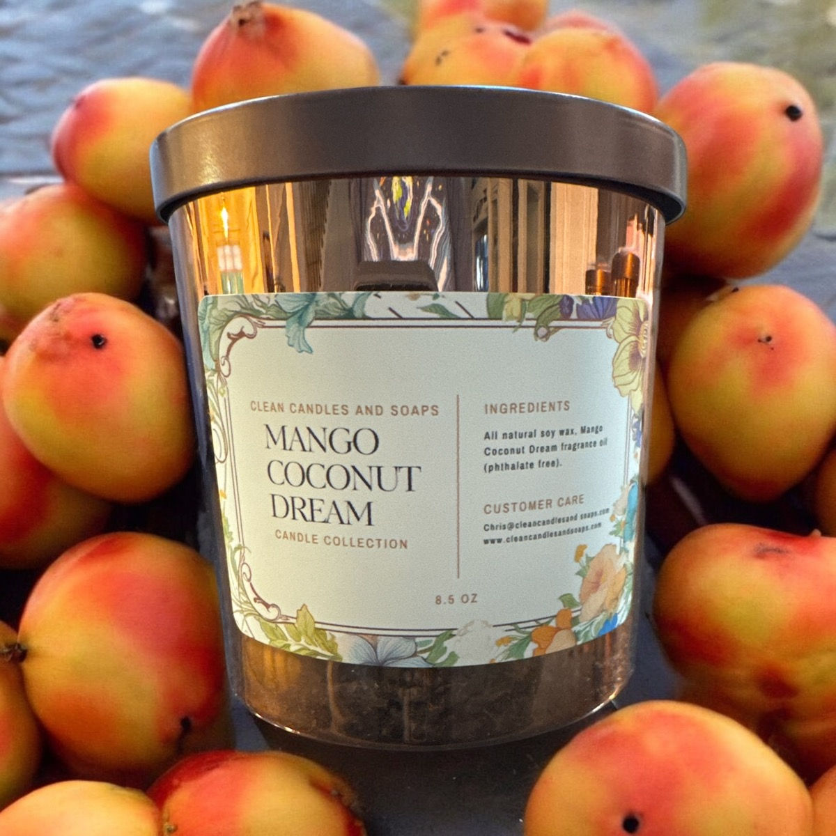 Mango Coconut Dream | Single Wick |  Gold Lid | 8.5 oz