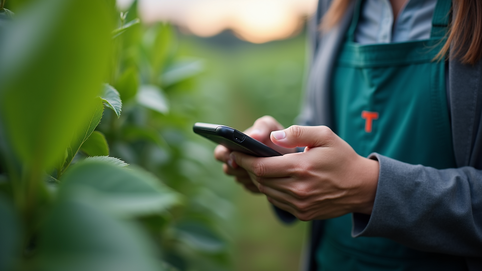 Close-up of a smart farming technology device
