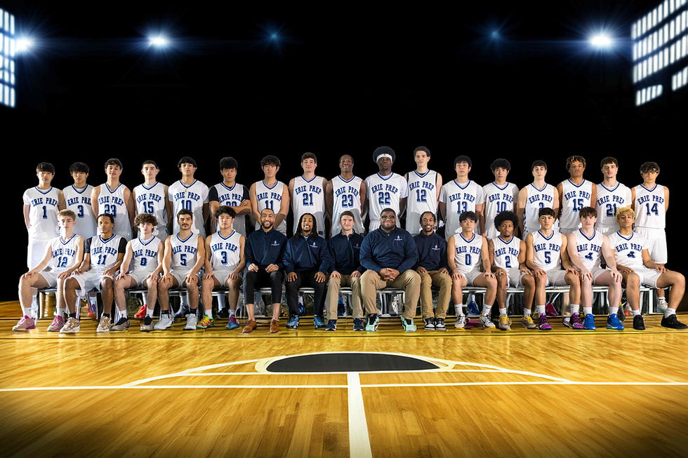 Erie Preparatory Academy basketball team and coaching staff