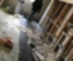 Kitchen under renovation with walls removed