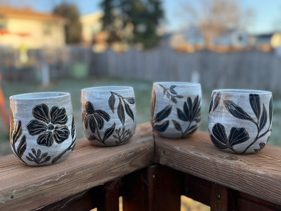 Thumbnail: Black & White Floral Wine Glasses