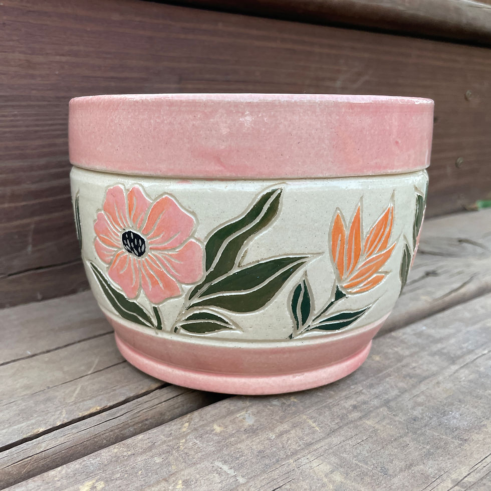 Thumbnail: Carved Floral Planter Pot