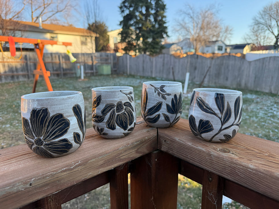 Thumbnail: Black & White Floral Wine Glasses