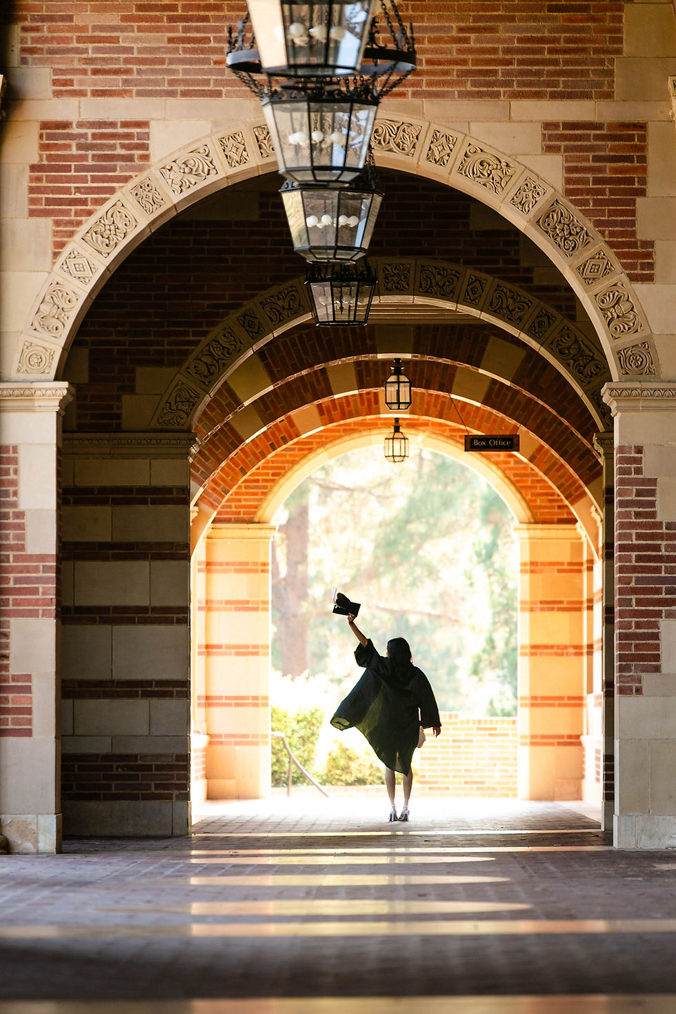 Graduate silhouette by a graduation photographer orange county.