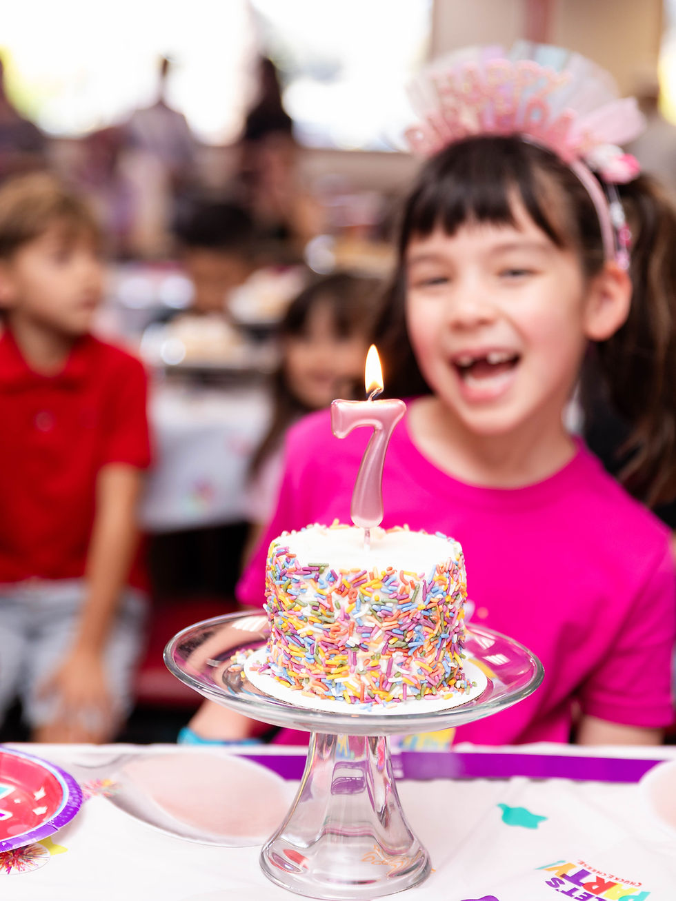Girl celebrating 7th birthday captured by event photographer