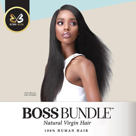 Woman with long, straight hair; "BOSS BUNDLE" text.