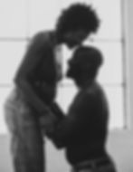 Black and white engagement portrait by a couples photographer.