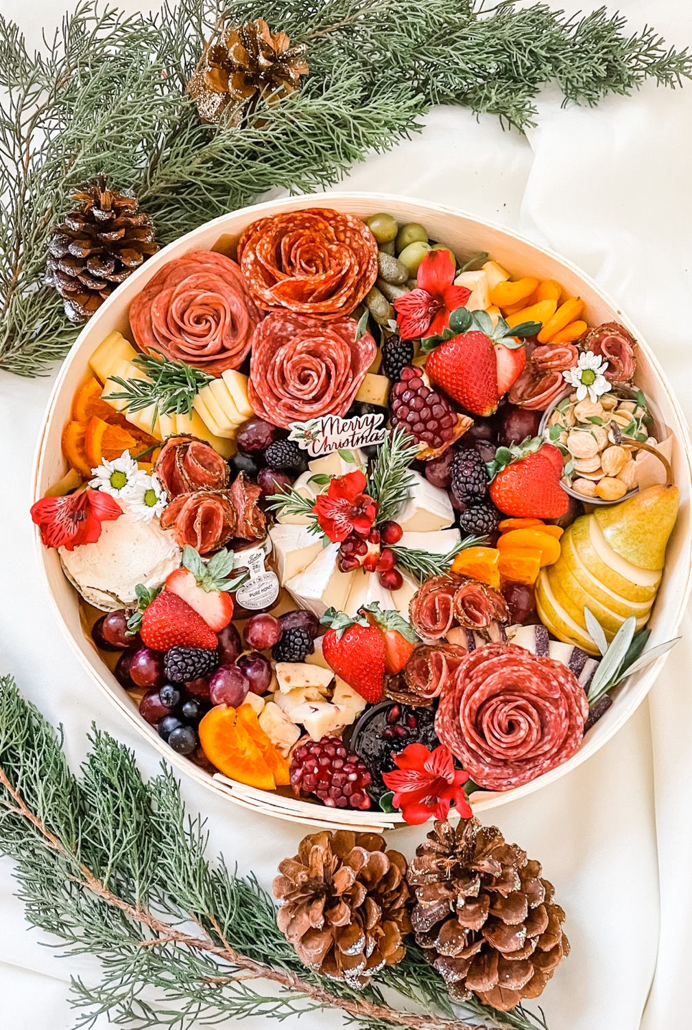 Christmas Graze in wooden French Cheese box