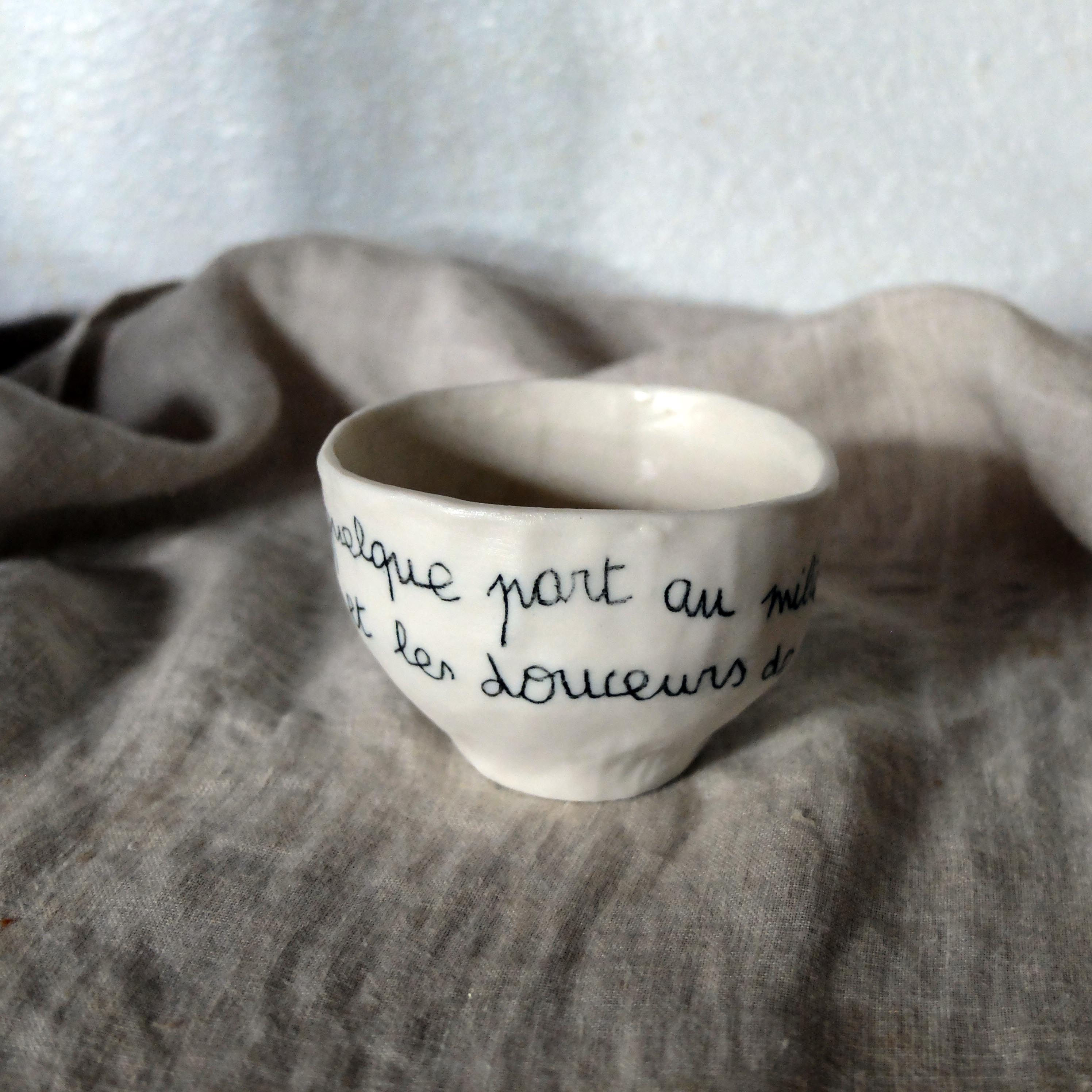 Tasse porcelaine - A l'autre bout du coeur