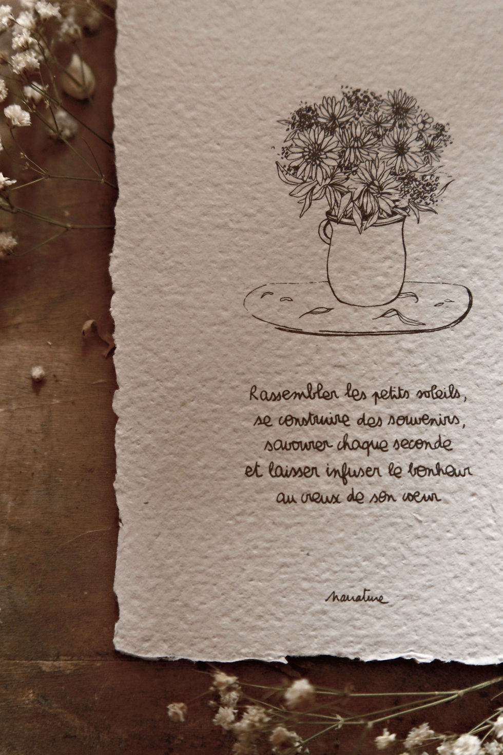 Miniature : Carte artisanale poétique | Petits soleils