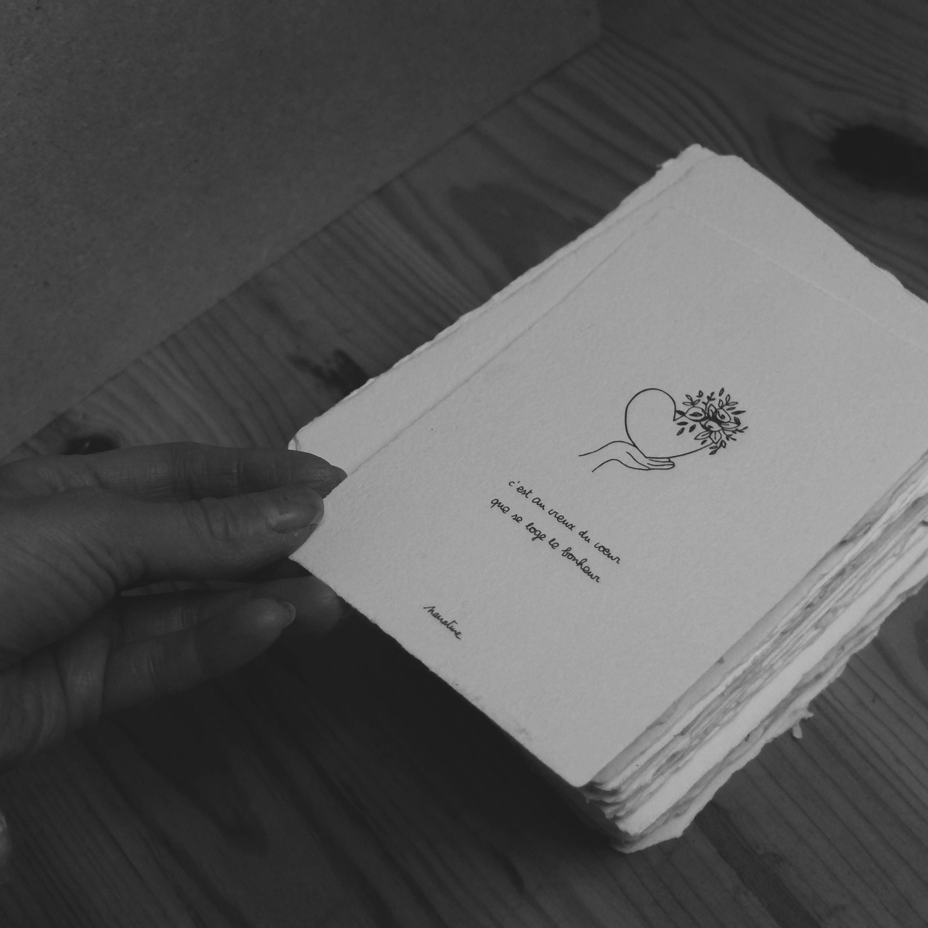 Carte " Le creux du coeur "