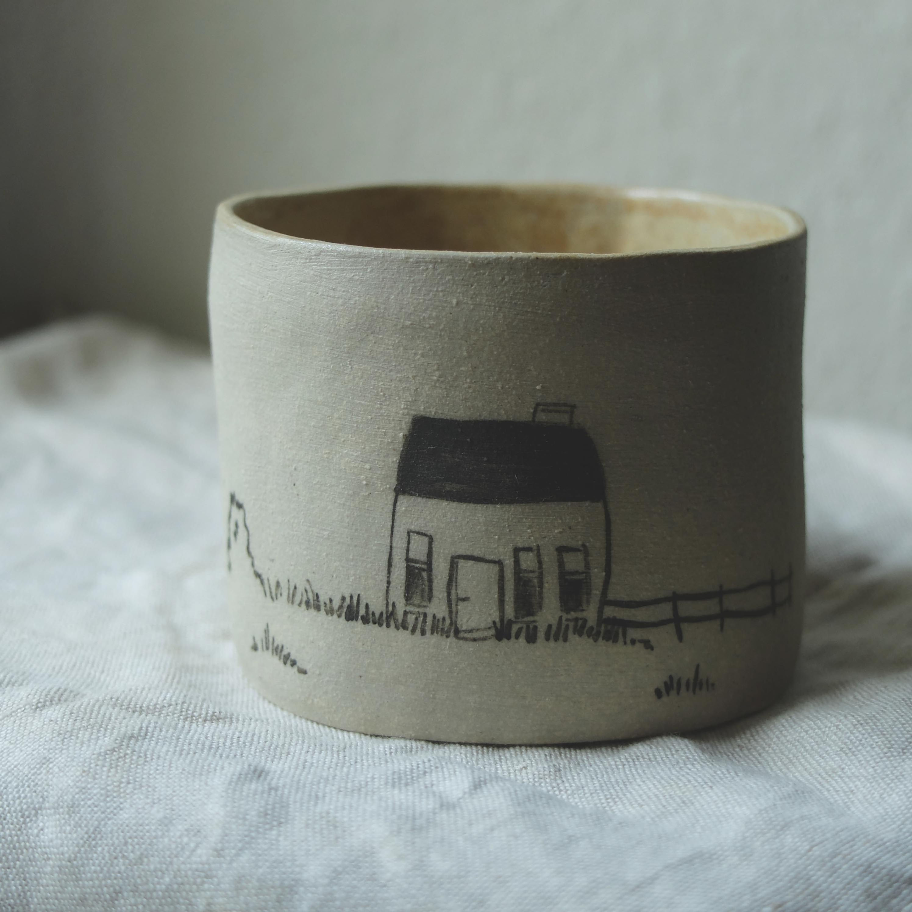 Tasse grès -Prairie fleurie