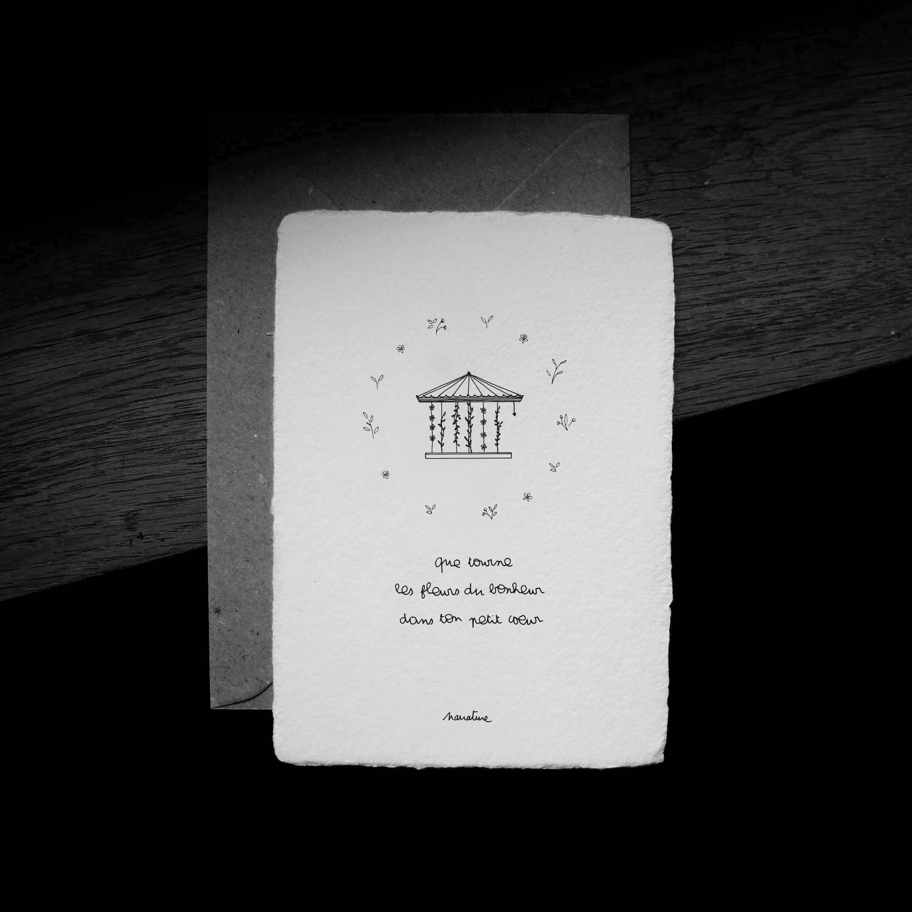 Carte " Carrousel fleurs"