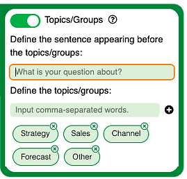 Live Q&A - Categories and Topics User Interface