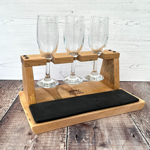 Wooden wine flight Vineyard
