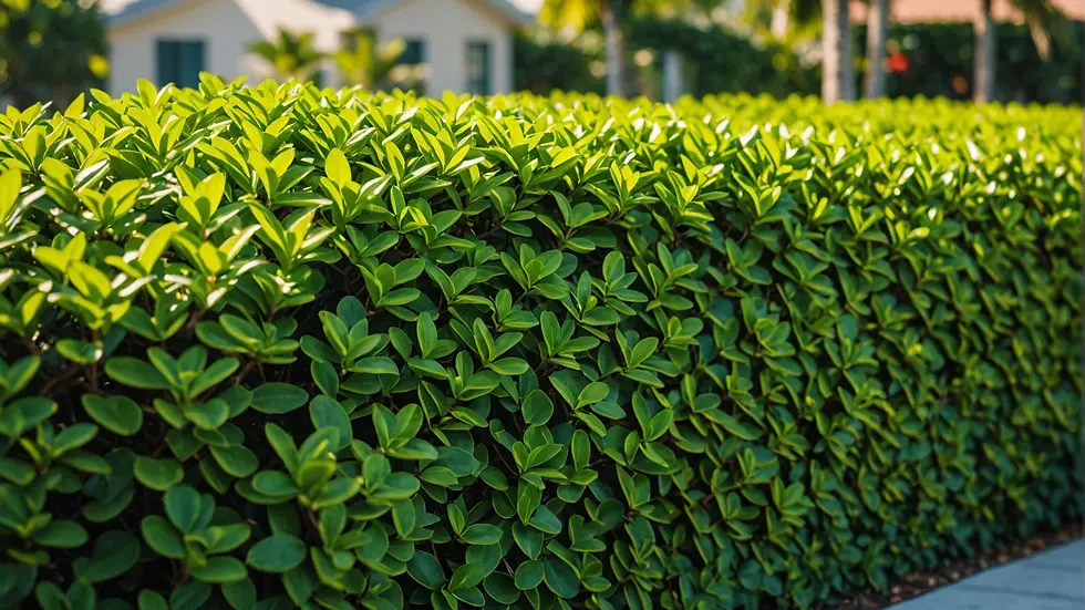 Clusia hedge in a sunny South Florida backyard