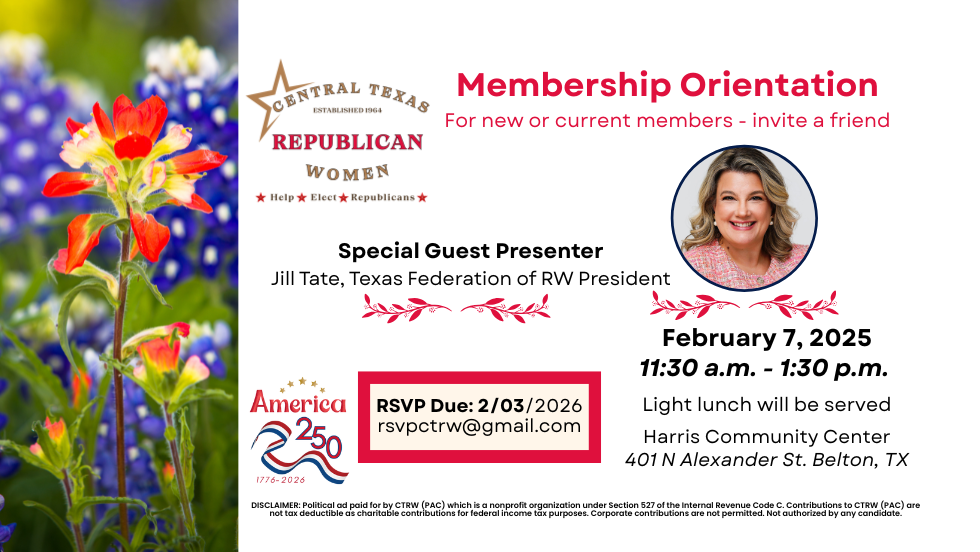 CTRW Member Orientation with guest TFRW President Jill Tate