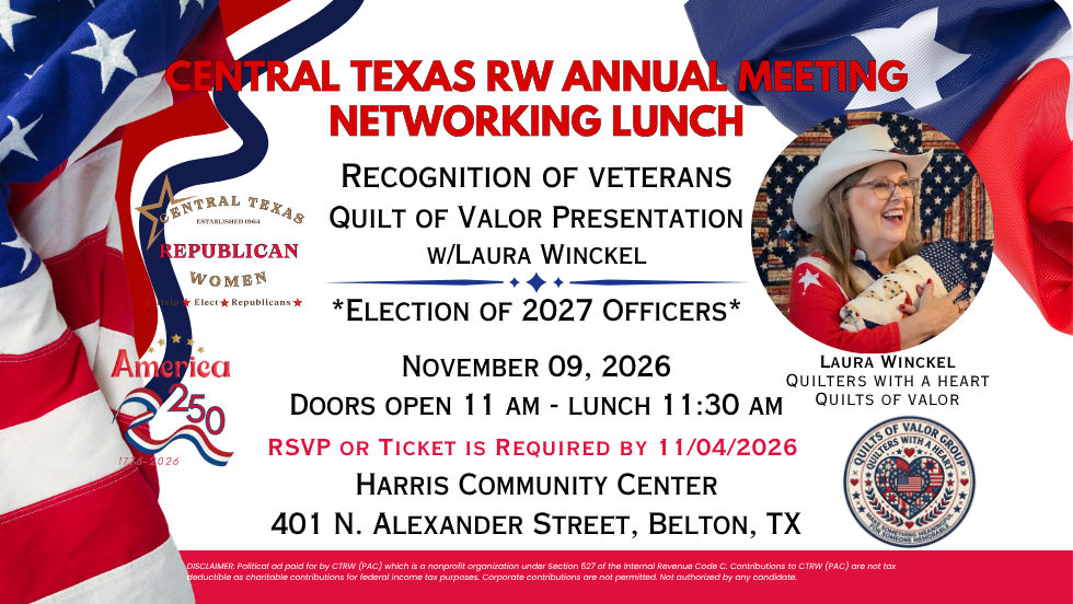 Central Texas November Lunch & Annual Meeting with Quilts of Valor and Toy Drive