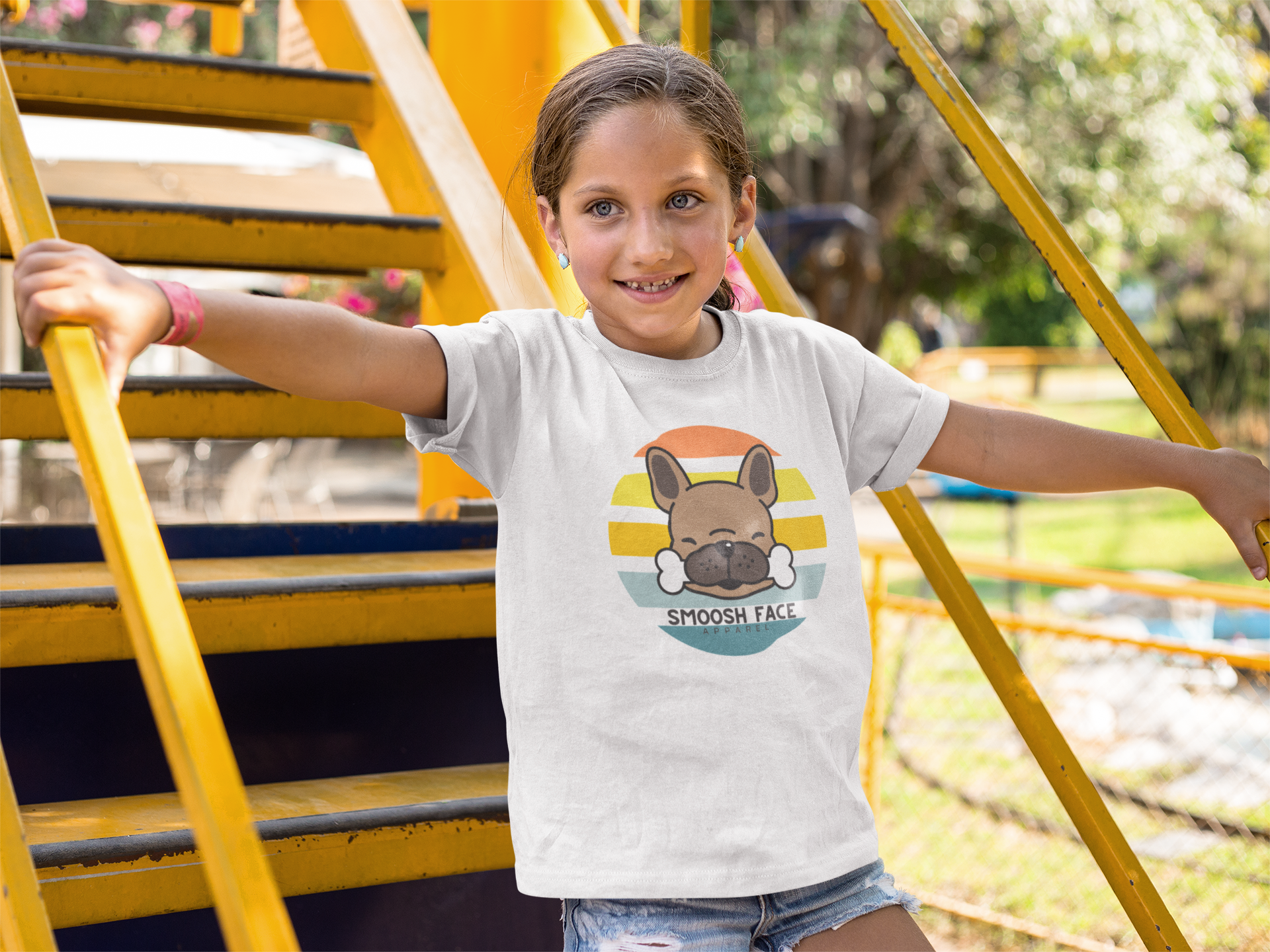 Youth Retro Frenchie Tee Smoosh Face Apparel