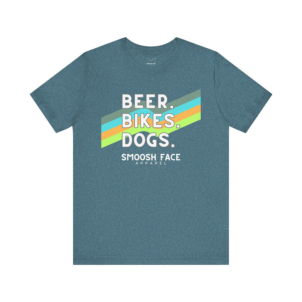 Thumbnail: Beer. Bikes. Dogs. Retro Stripe T-Shirt