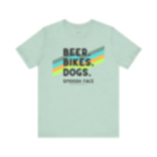 Beer. Bikes. Dogs. Retro Stripe T-Shirt