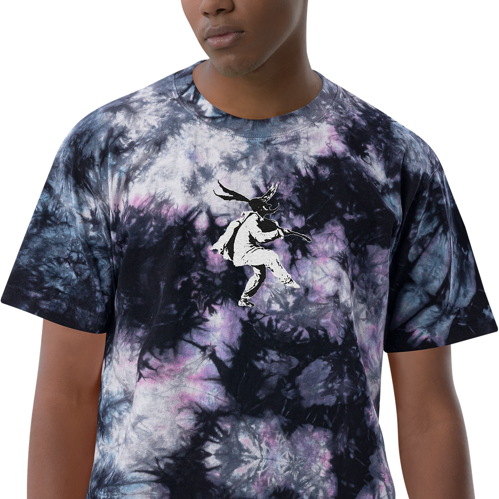 Thumbnail: Embroidered Oversized Tie-Dye Shirt
