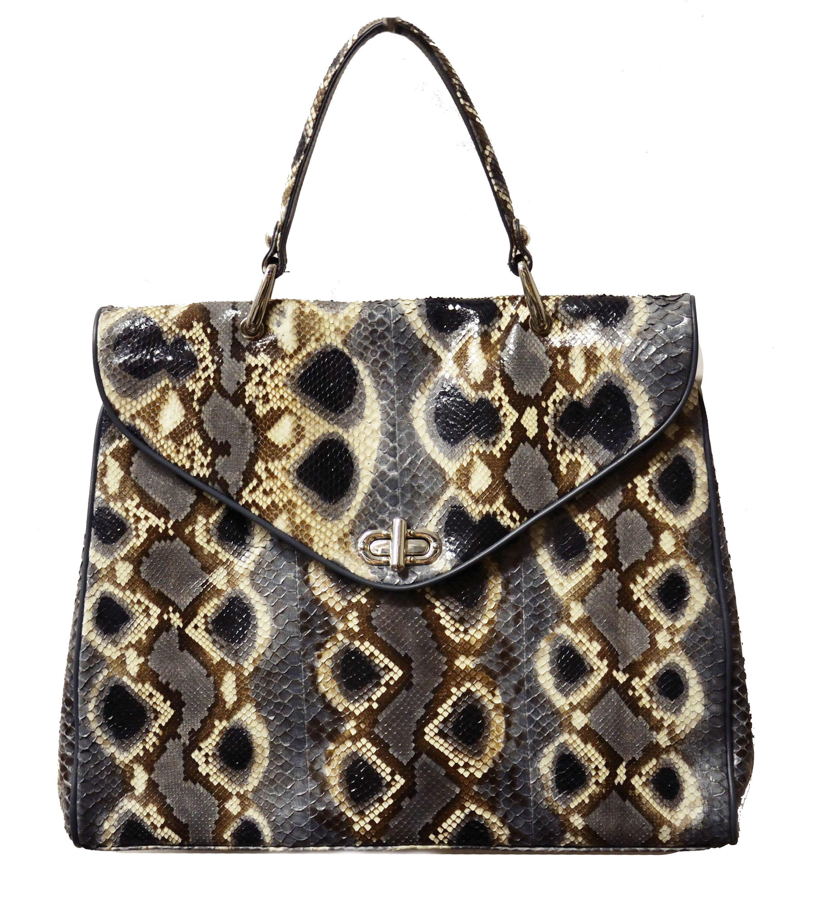 Black Python Murray Handbag