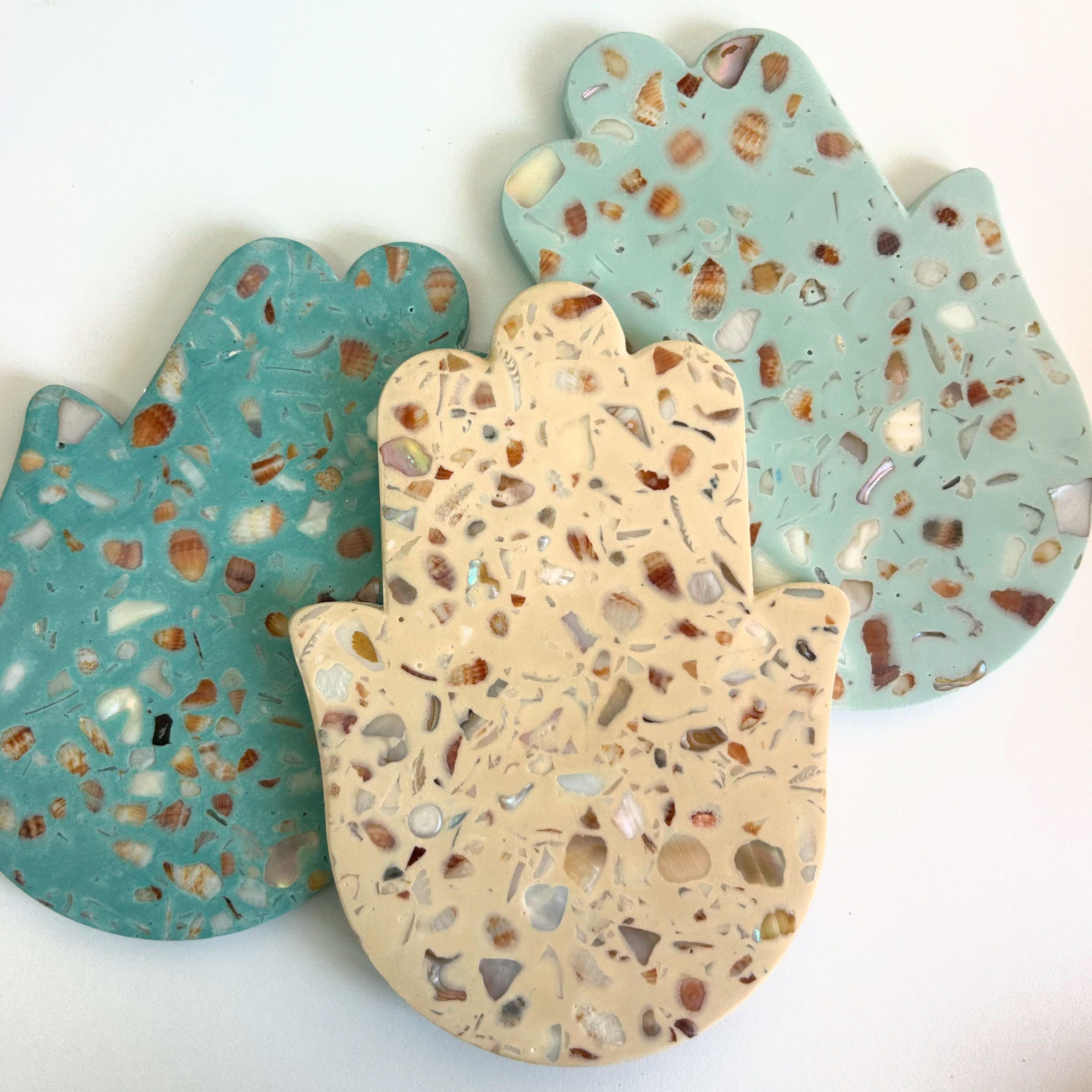 Hamsa Wall Hanging in Seashell Terrazzo