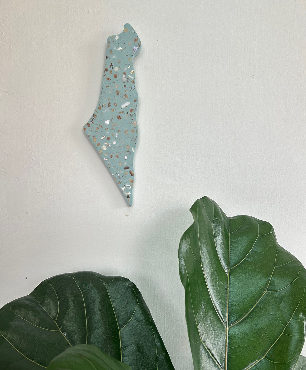 Thumbnail: Large Map of Israel Wall Hanging in Seashell Terrazzo