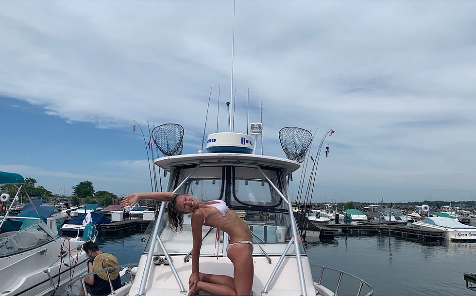 Yoga camel on a boat