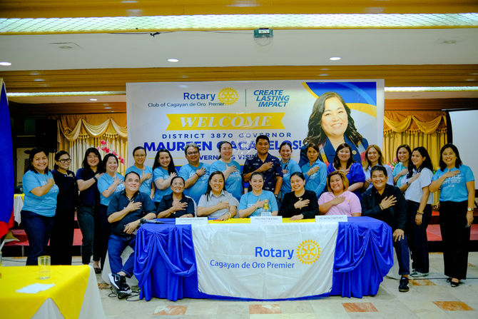 District Governor Cacabelos Visits Premier, Welcomes Four New Members