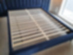 Thumbnail: Ex-Display Blue Velvet Bed Frame (Extended Bed Head) in Queen Size