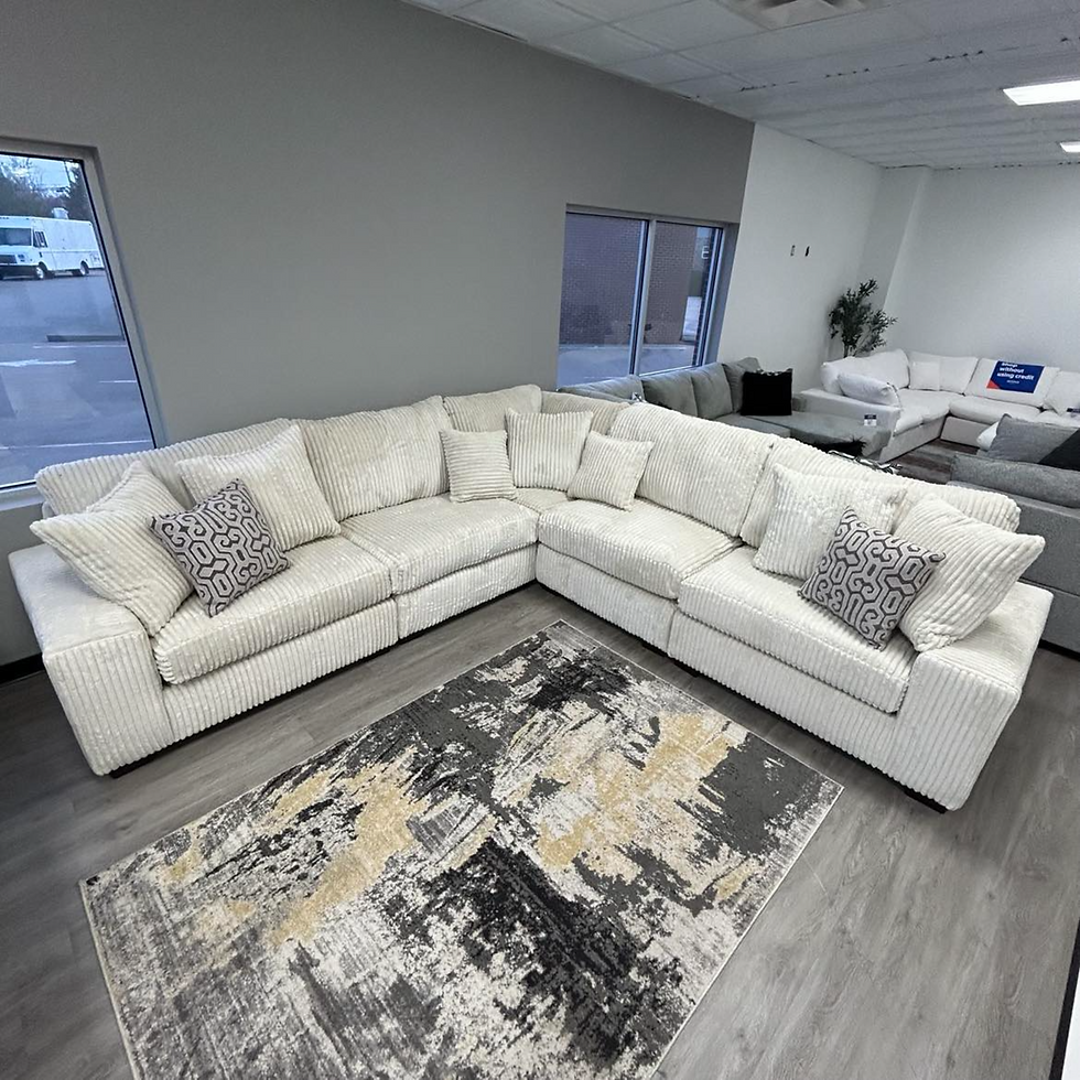 Thumbnail: 5 PC IVORY Corduroy Modular Sectional 🚛 FREE DELIVERY AVAILABLE