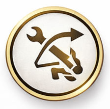 Wrench and arrow icon for OBD2 fault code analysis