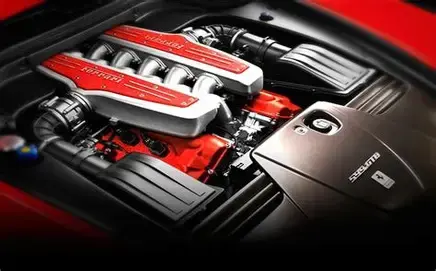 Detail of a Ferrari car engine