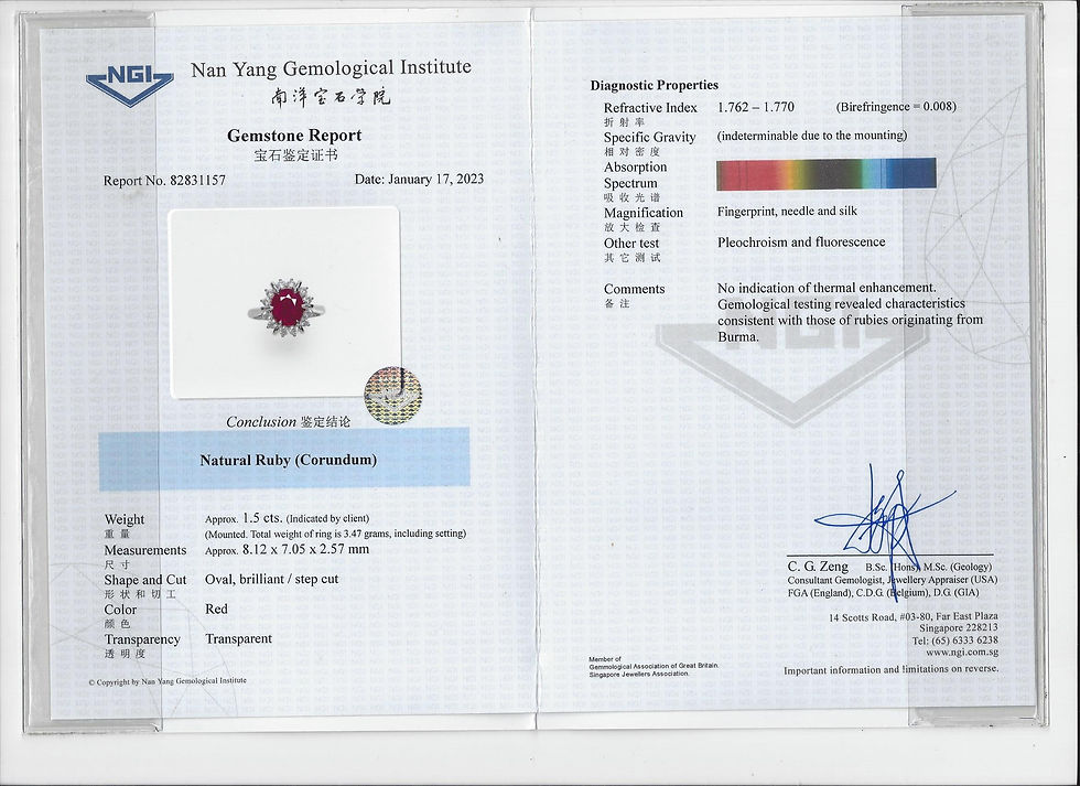 Thumbnail: 1.5Ct Burma Unheated Ruby Halo ring in 18k solid gold