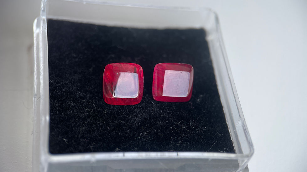 Thumbnail: 6.2ct Sugarloaf Burmese Pinkish Red Spinel with strong fluorescence