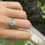 Thumbnail: Burmese Type A Jadeite Jade and diamond Halo ring in 18k solid gold