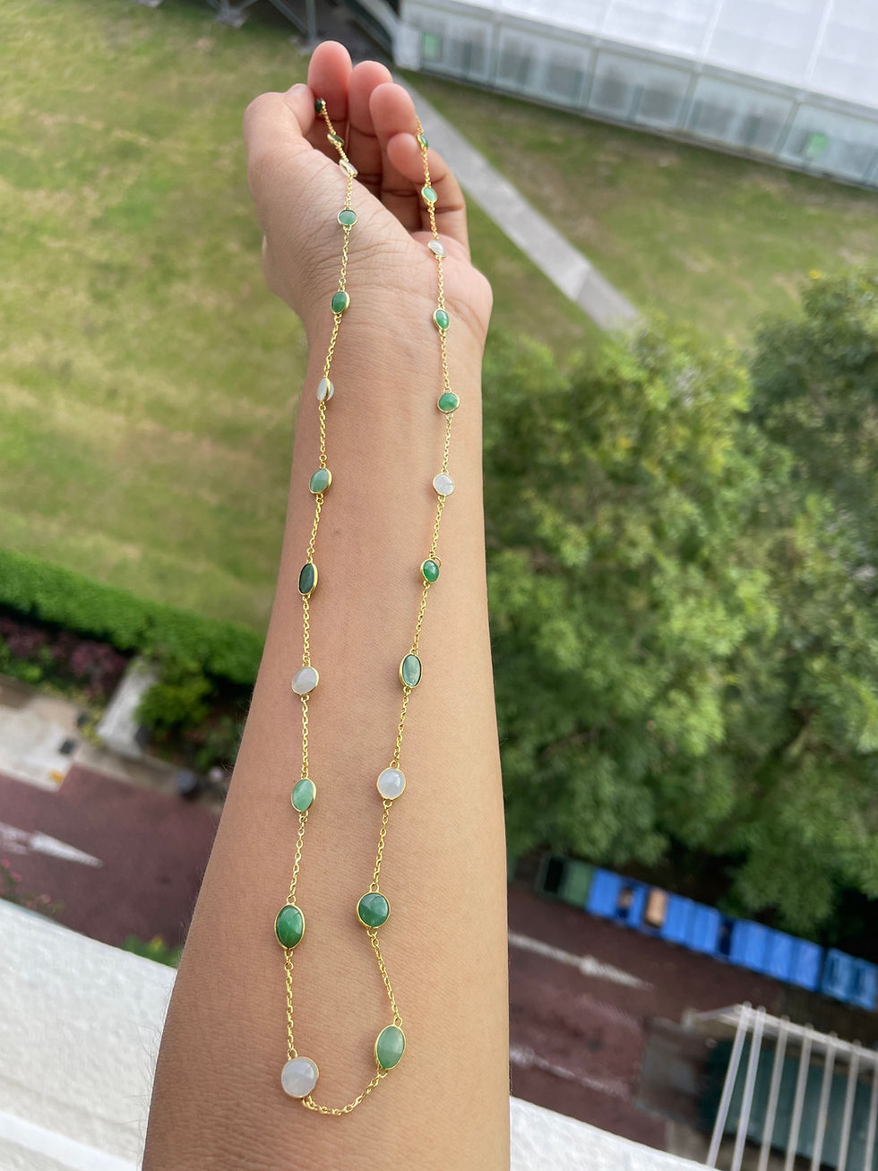 Thumbnail: 23.2Ct Natural Jadeite Jade Necklace (24"/64cm)