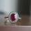 Thumbnail: 0.87Ct Burma Unheated Ruby Halo Bazel ring in 18k solid gold