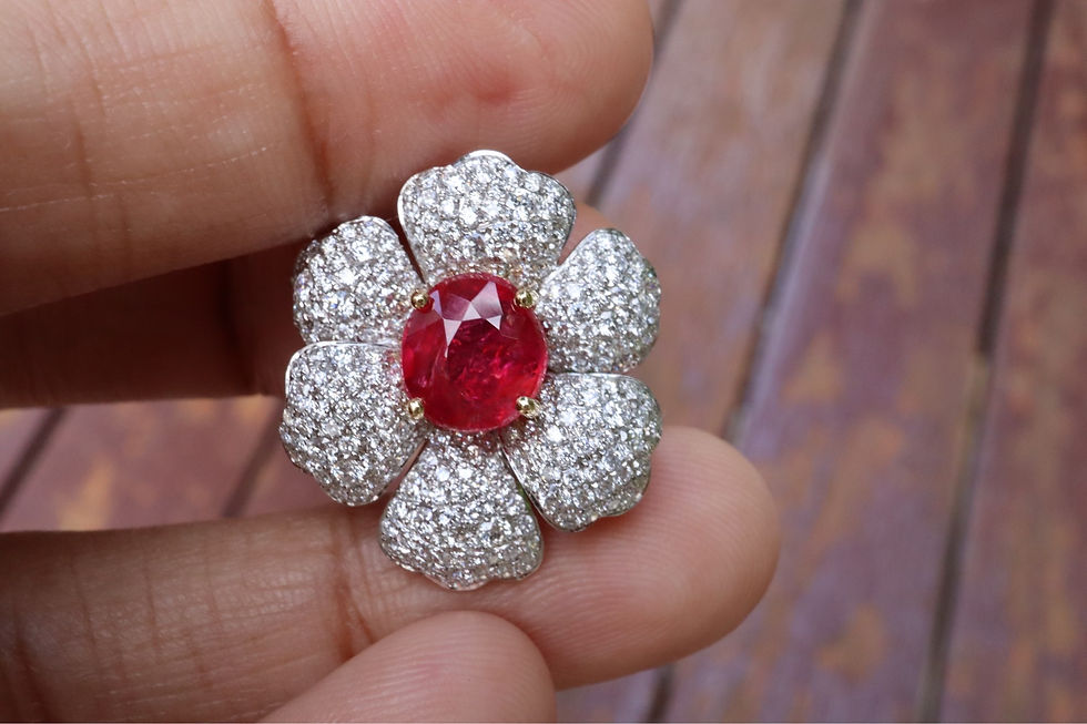 Thumbnail: GIA certified 2.6Ct No heat Burma Ruby Pendant Brooch